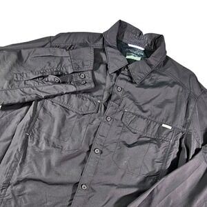 Columbia Omni-Shade Shirt Men XL Black Silver Ridge Vented Hiking Long Sleeve